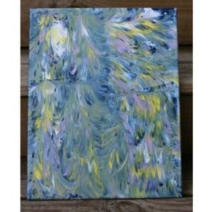 Abstract Liquid Acrylic Dirty Pour Canvas Painting